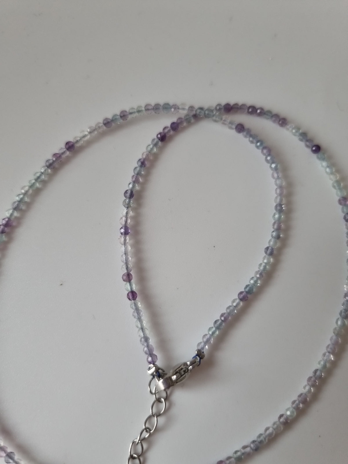 Handmade natural Stone Fluorite faceted 2-3mm beautiful choker