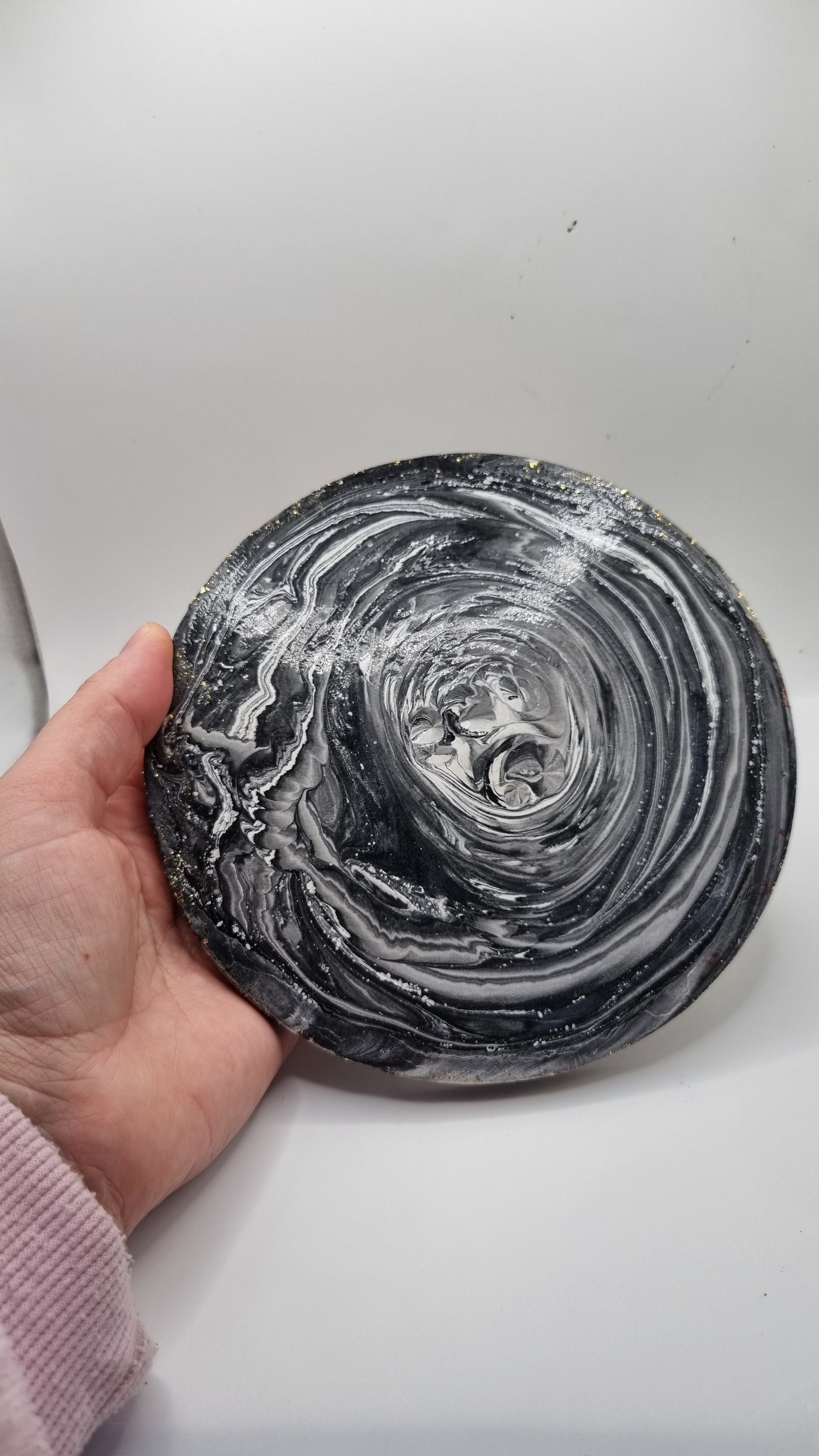 Handmade black, grey ,white colour jar,tray decor rose beautifully decorated