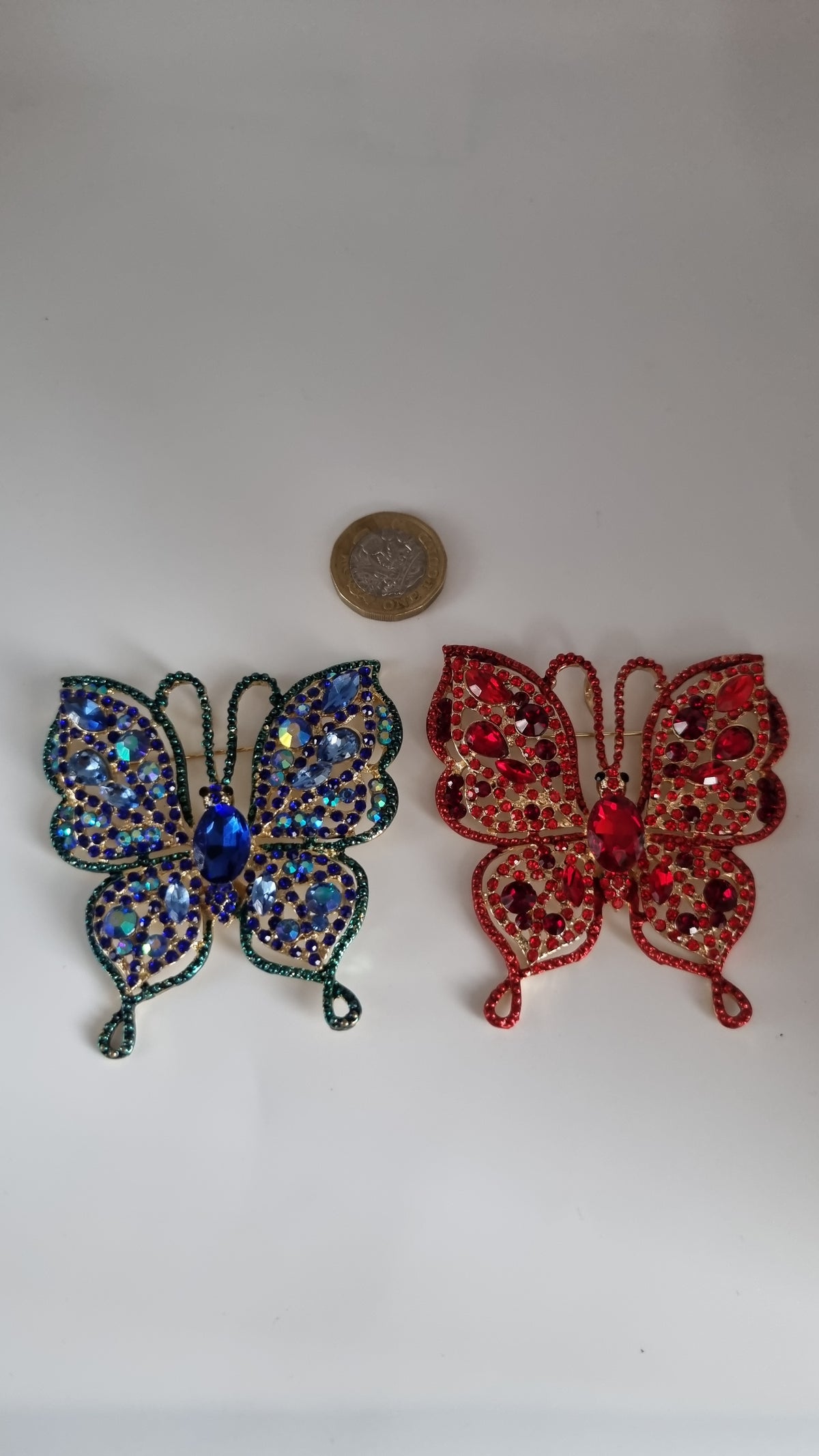 Butterfly brooche large with zircon stones