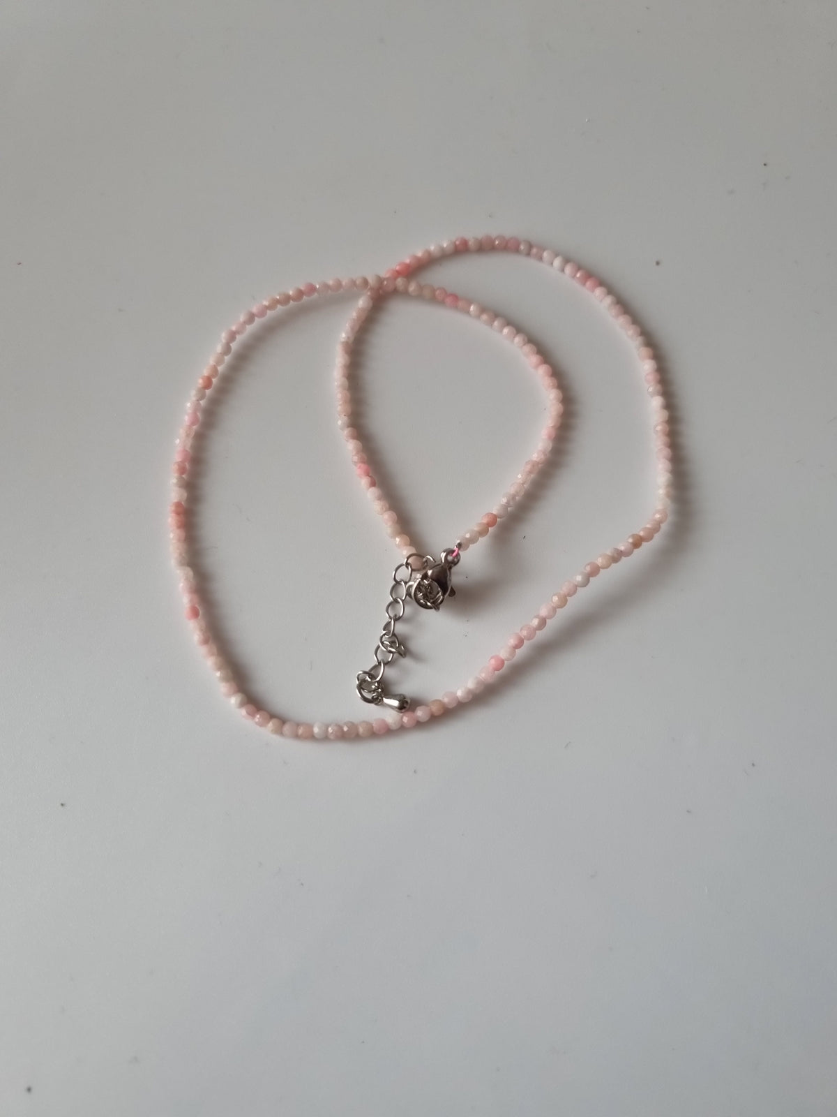 Handmade pink Opal gemstone faceted beads beautiful choker 2-3mm beads