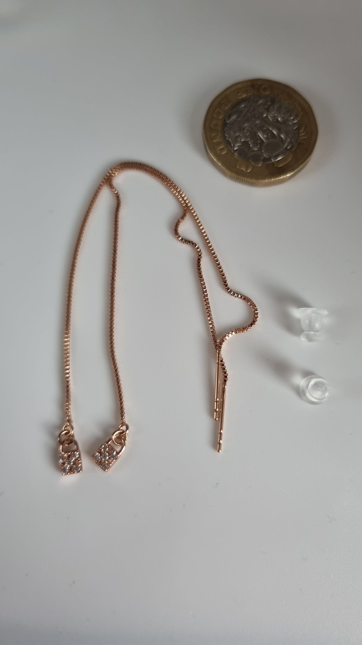 Rose gold plated earrings with sw.crystal