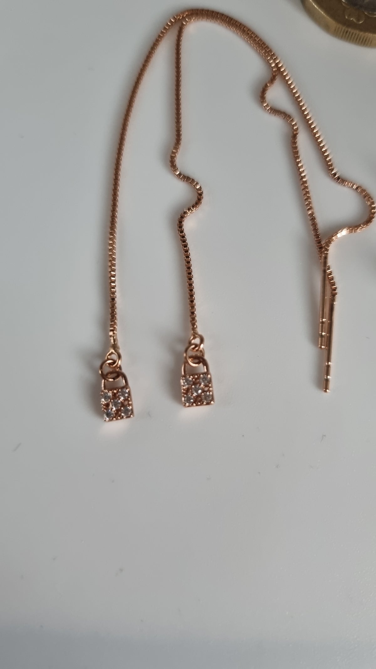 Rose gold plated earrings with sw.crystal