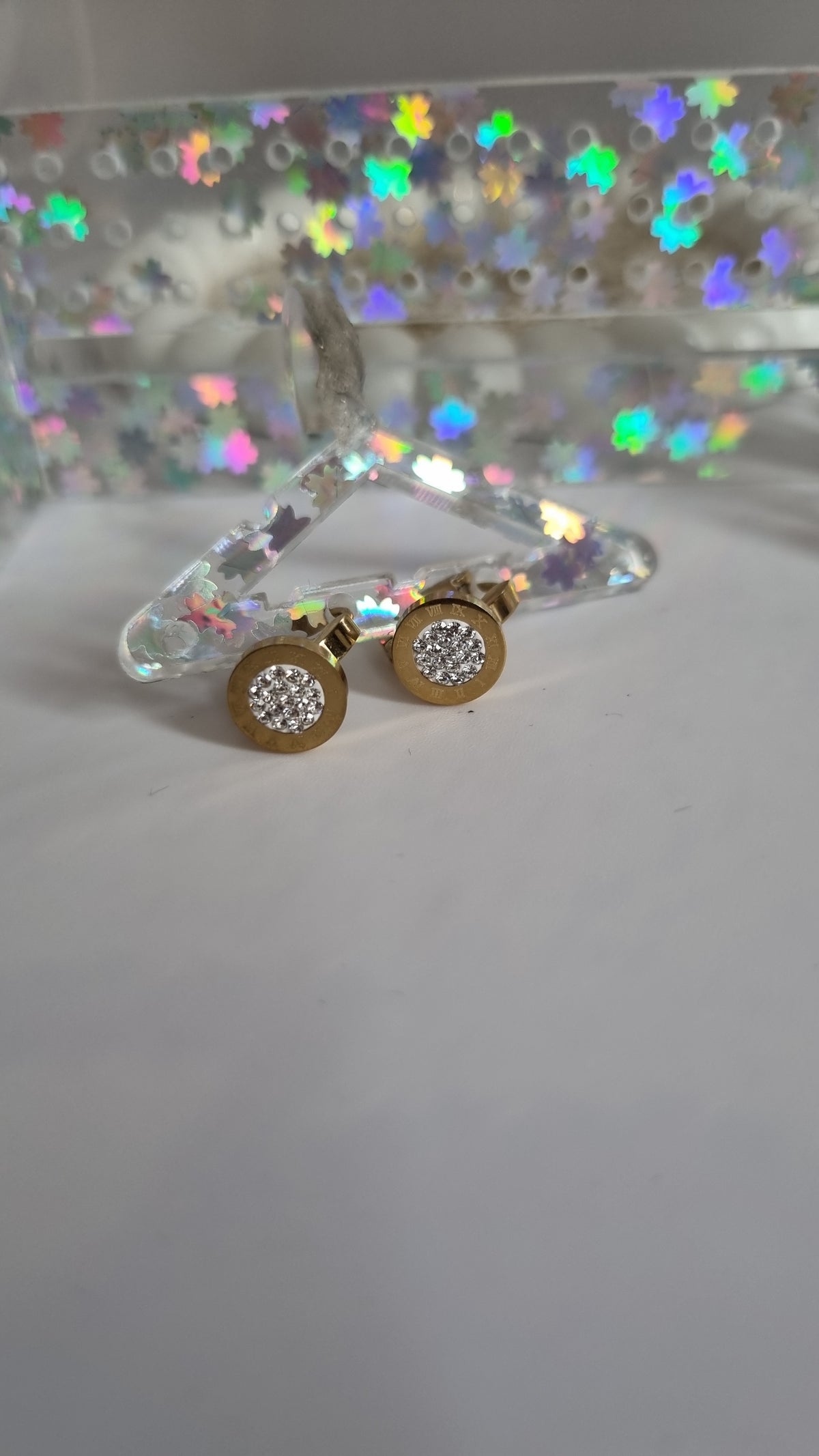Stainless steel earrings with sw.crystal waterproof free nickel hypoallergenic