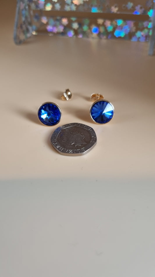 Sw. CRYSTAL  earrings waterproof free nickel hypoallergenic 18kr.gold plated