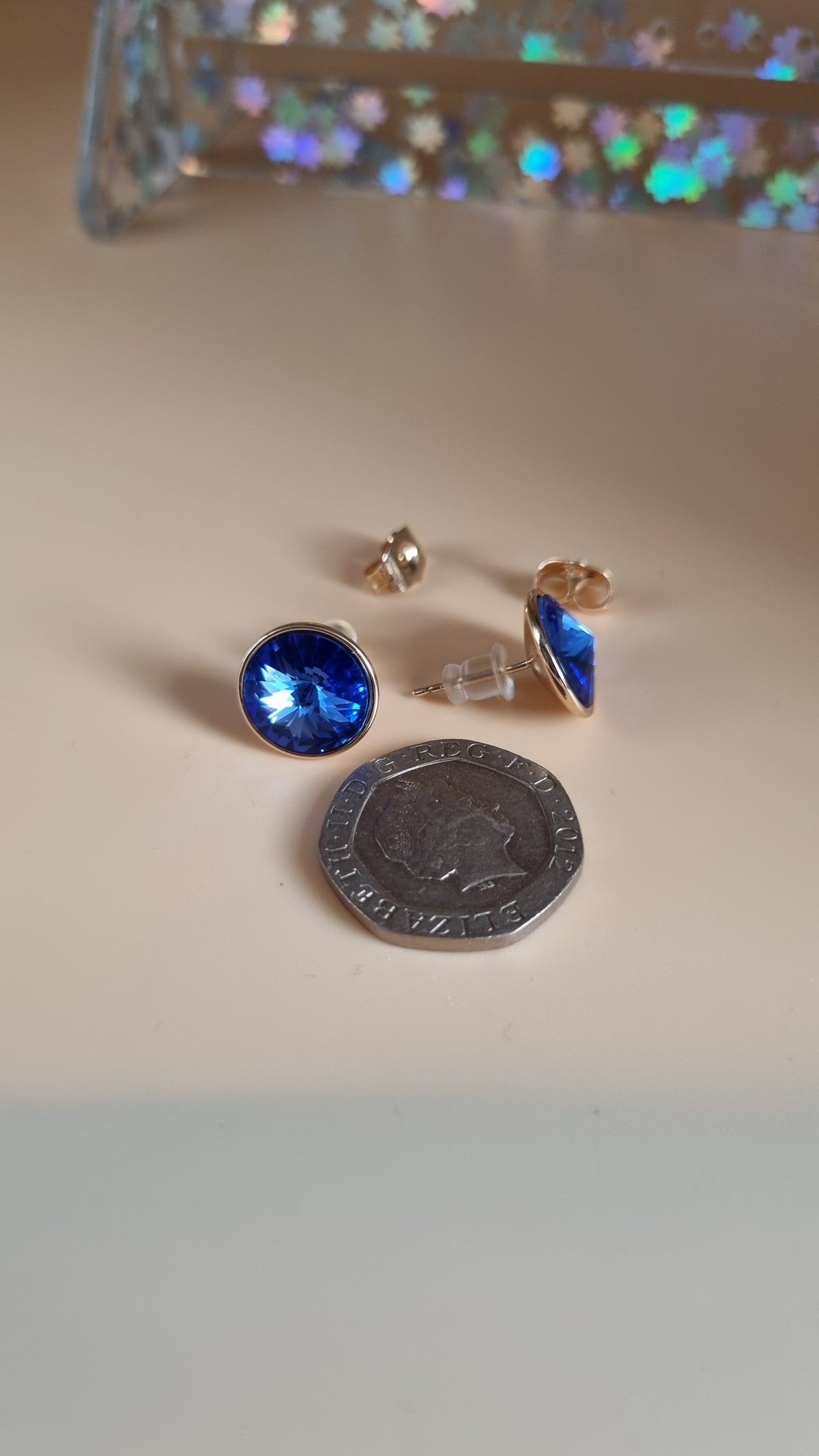 Sw. CRYSTAL  earrings waterproof free nickel hypoallergenic 18kr.gold plated