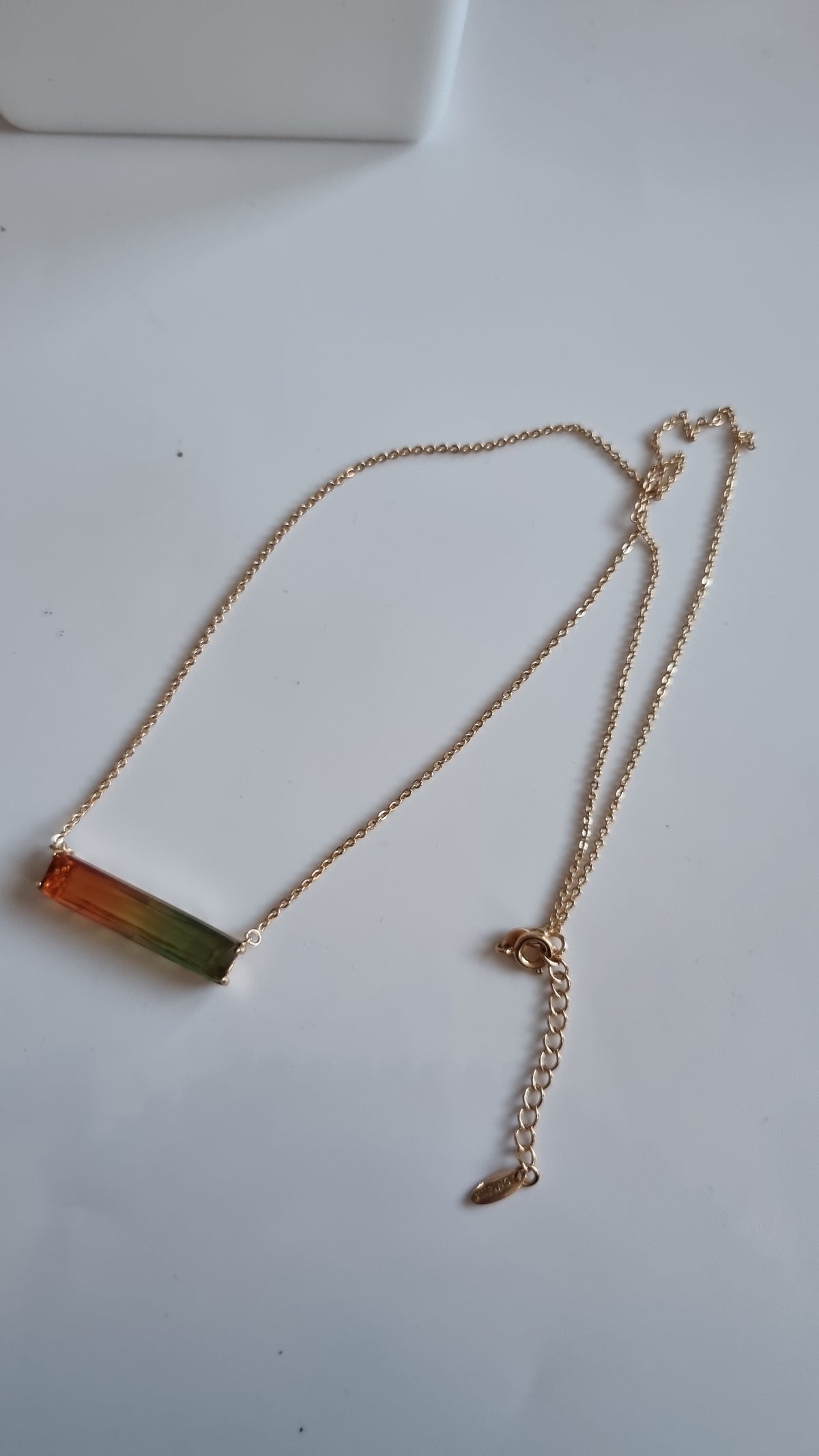 18kr.gold plated necklace su multicolor zircon pendant