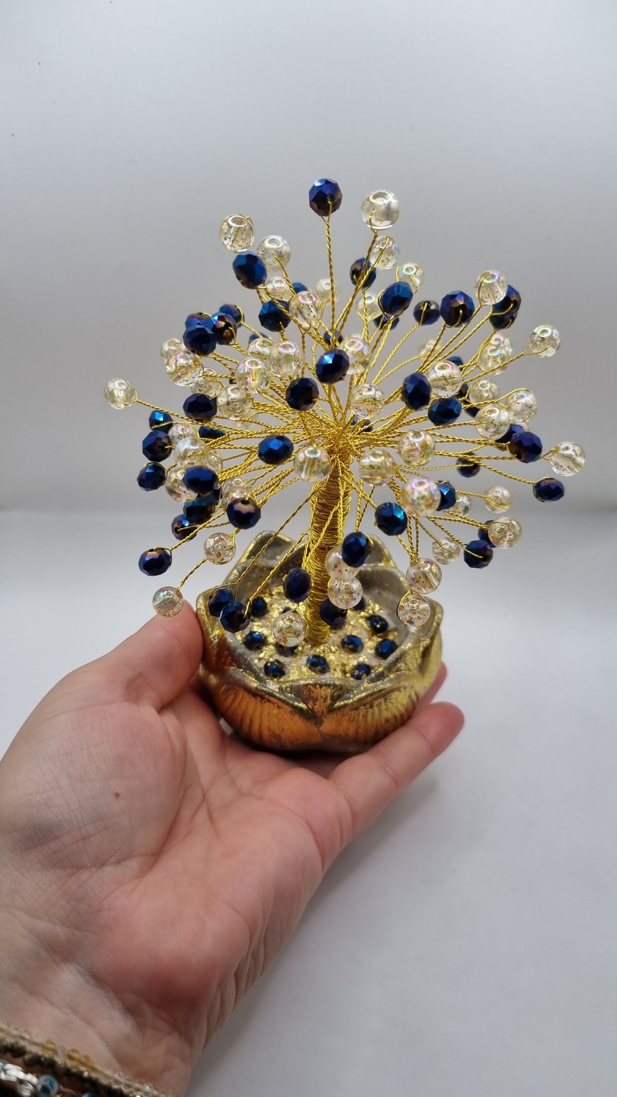 Beautiful handmade tree in the lotus jar decor  jewellery for your  at home