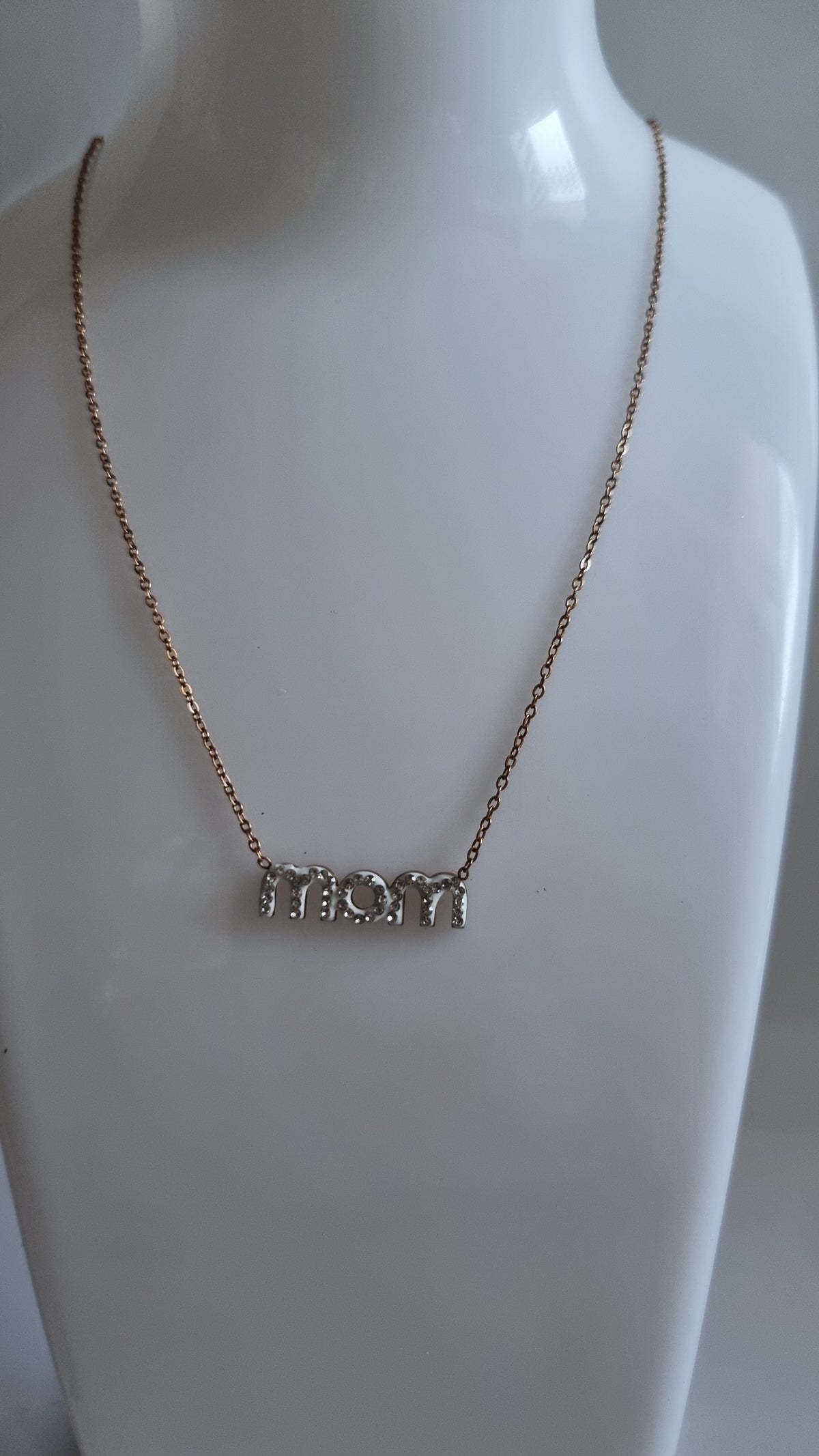 Rose gold plated stainlessSteel jewellery with sw.crystal mum