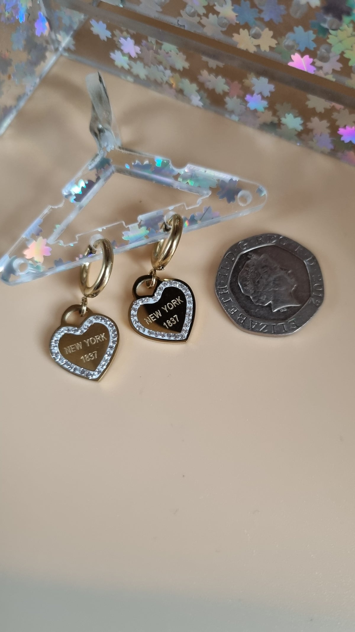 Stainless steel earrings with sw.crystal hypoallergenic free nickel waterproof